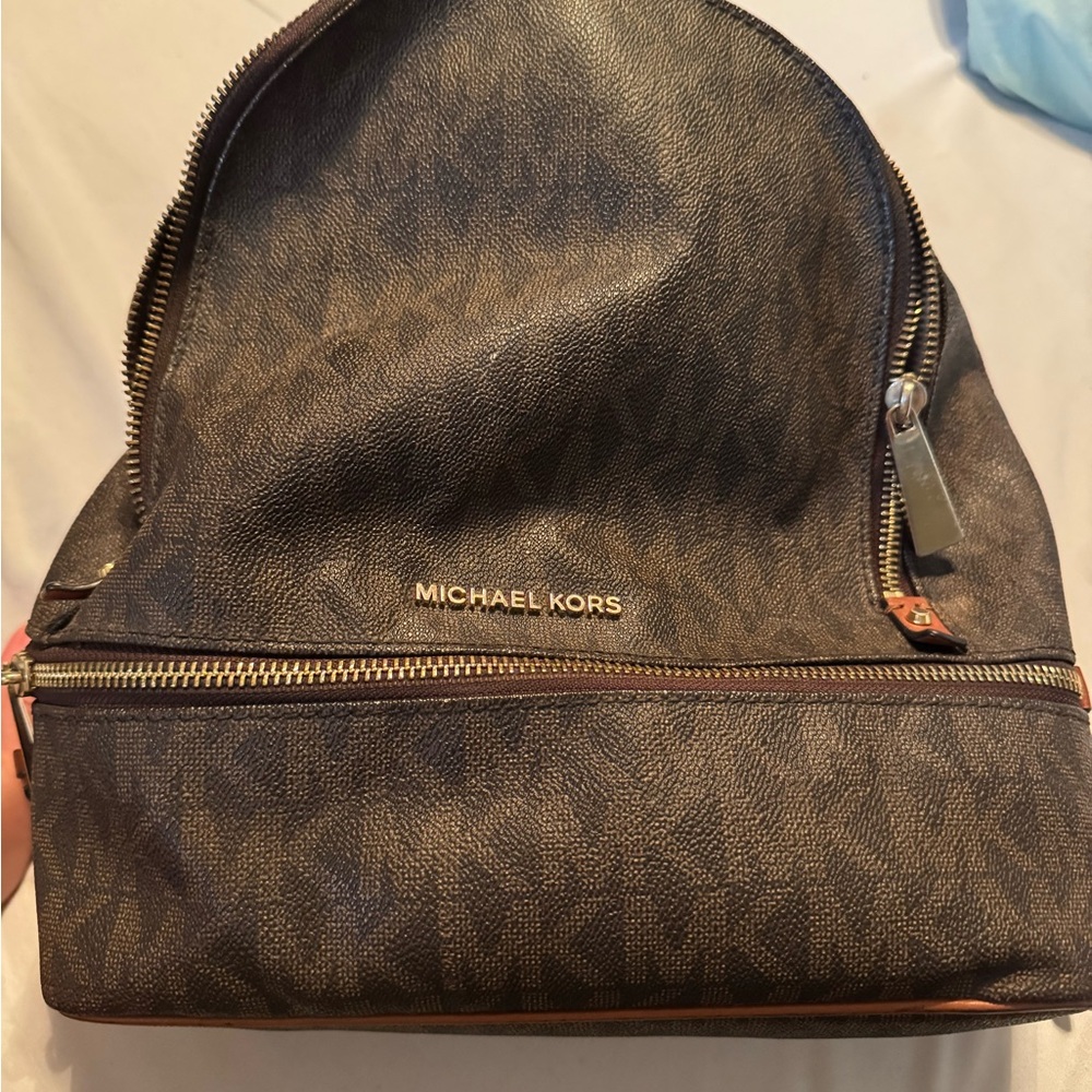 Michael Kors Brown Monogram Backpack